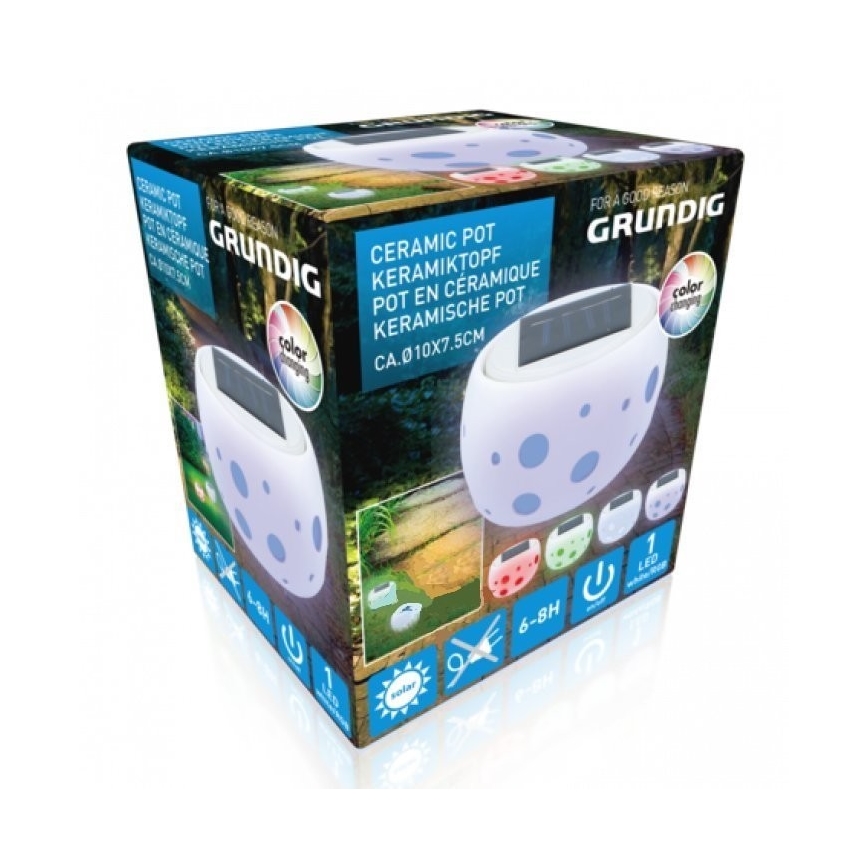 Grundig - LED RGB Solarleuchte LED/0,06W/1,2V 600 mAh