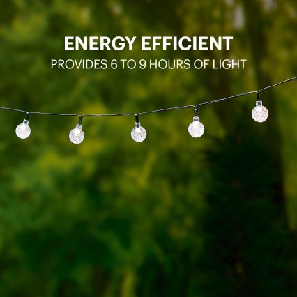 Grundig - LED Solar-Lichterkette 50xLED/8 Funktionen 6,9 m warmweiß 600 mAh