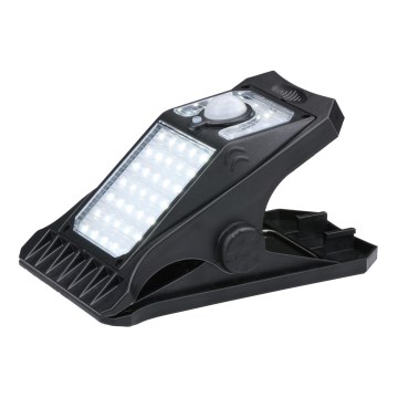 Grundig - LED-Solarleuchte mit Bewegungs- und Dämmerungssensor CLIP-ON LED/9W/3,7V 1500 mAh IP44