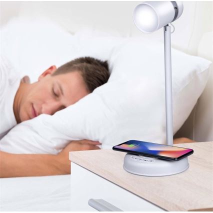 Grundig – 3‑in‑1 LED‑Tischlampe mit kabellosem Laden und integriertem Lautsprecher, LED/15 W/5 V
