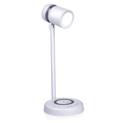 Grundig – 3‑in‑1 LED‑Tischlampe mit kabellosem Laden und integriertem Lautsprecher, LED/15 W/5 V