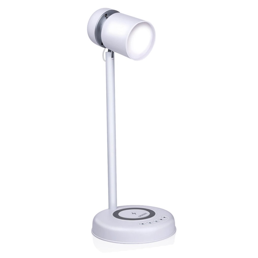Grundig – 3‑in‑1 LED‑Tischlampe mit kabellosem Laden und integriertem Lautsprecher, LED/15 W/5 V