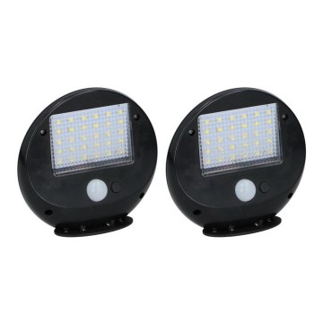 Grundig - SET 2x LED-Solar-Wandleuchte mit Bewegungs- und Dämmerungssensor LED/3,2V 600 mAh