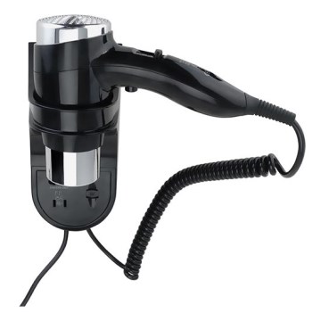 Haartrockner mit Halterung 11x24 cm, silber/schwarz