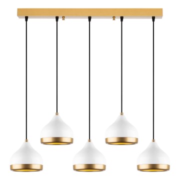 Hängelampe YILDO 5xE27/40W/230V weiß/gold