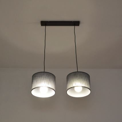 Hängeleuchte an Kabel ALBA 2xE27/15W/230V grau