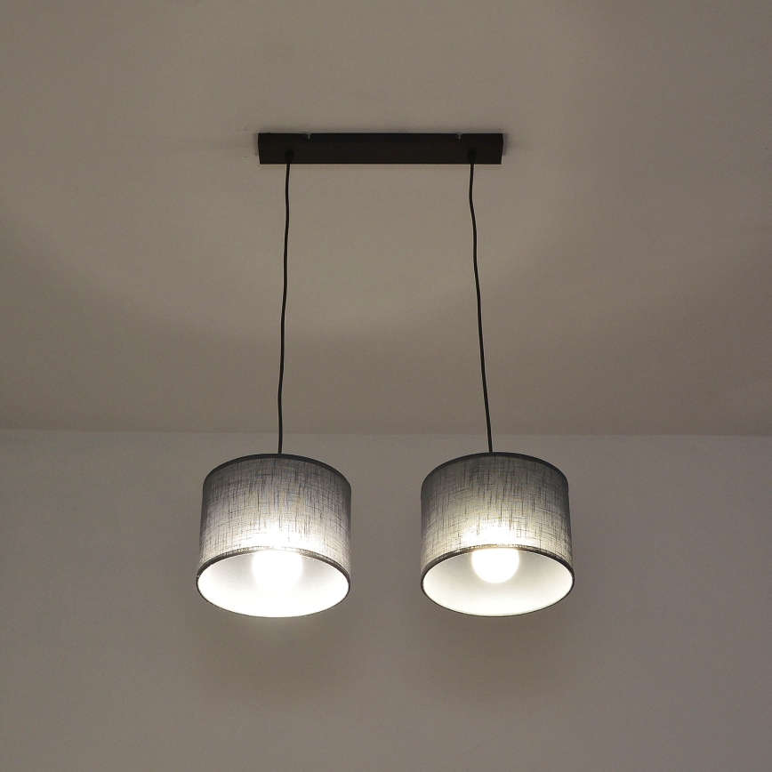 Hängeleuchte an Kabel ALBA 2xE27/15W/230V grau