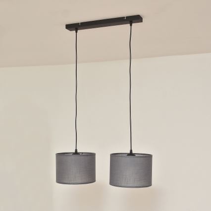 Hängeleuchte an Kabel ALBA 2xE27/15W/230V grau