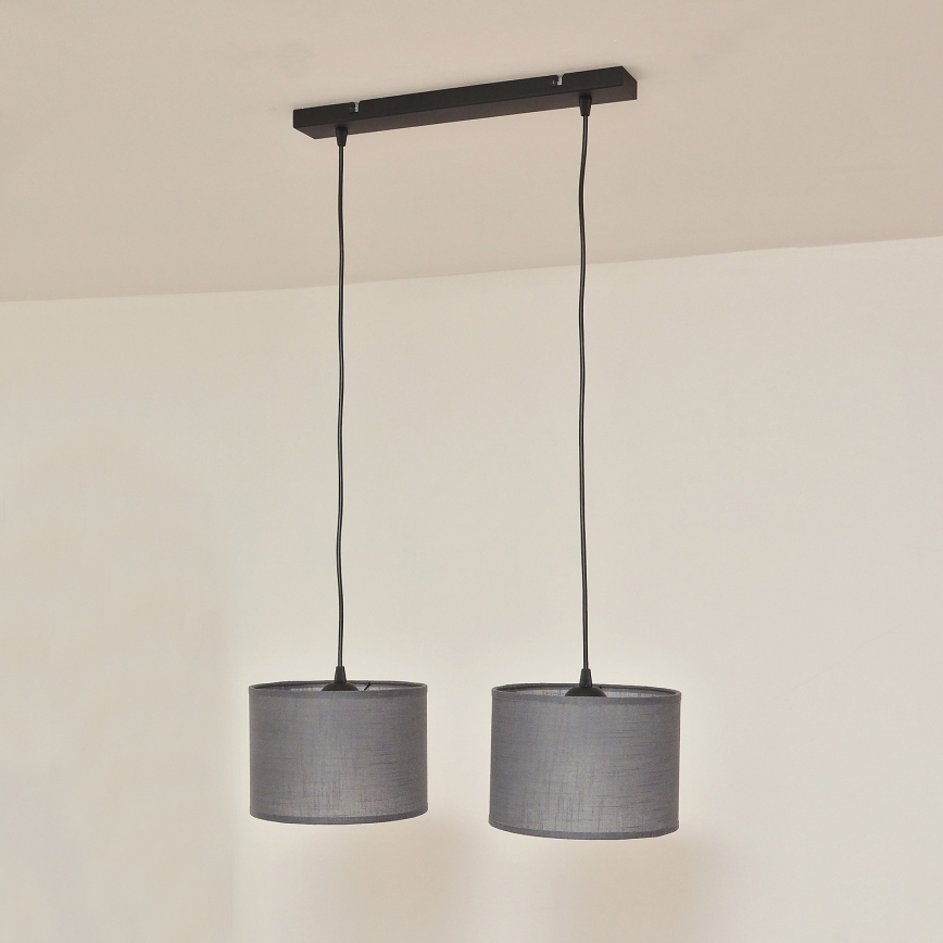 Hängeleuchte an Kabel ALBA 2xE27/15W/230V grau