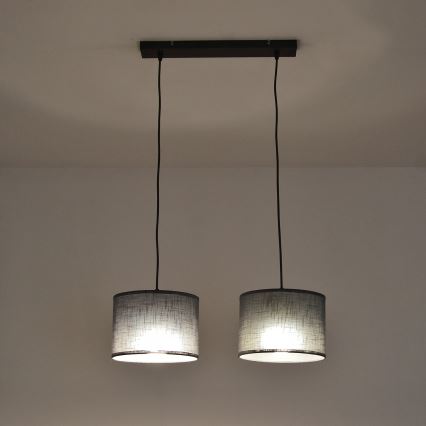 Hängeleuchte an Kabel ALBA 2xE27/15W/230V grau