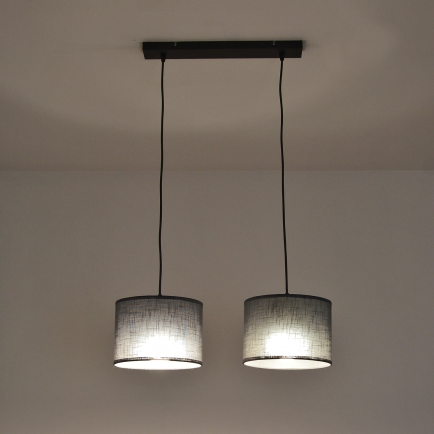 Hängeleuchte an Kabel ALBA 2xE27/15W/230V grau