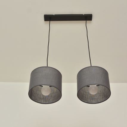 Hängeleuchte an Kabel ALBA 2xE27/15W/230V grau