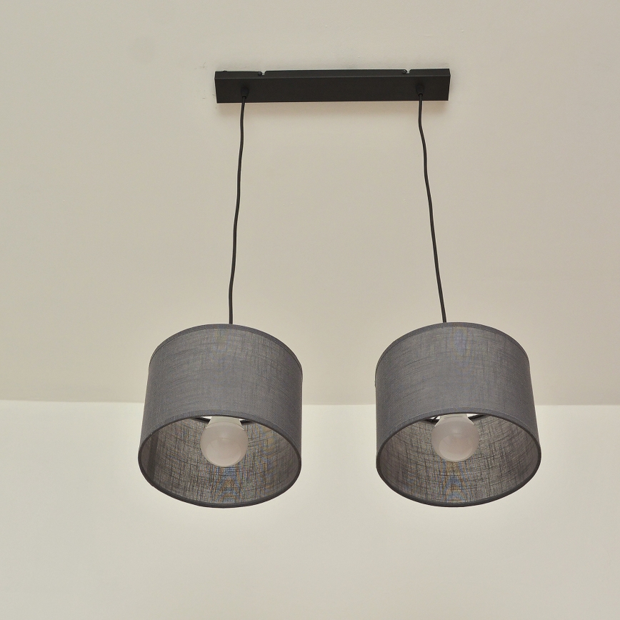 Hängeleuchte an Kabel ALBA 2xE27/15W/230V grau