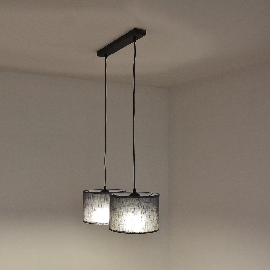 Hängeleuchte an Kabel ALBA 2xE27/15W/230V grau