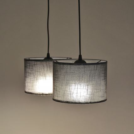 Hängeleuchte an Kabel ALBA 2xE27/15W/230V grau