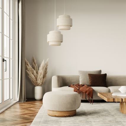 Hängeleuchte an Kabel BOHO 2xE27/60W/230V weiß