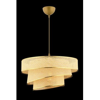 Hängeleuchte an Kabel COUPER 1xE27/60W/230V beige/gold