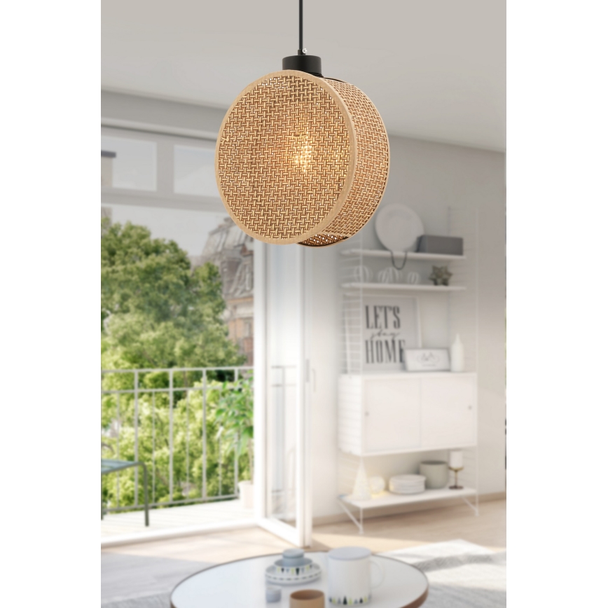 Hängeleuchte an Kabel DRUM 1xE27/60W/230V braun