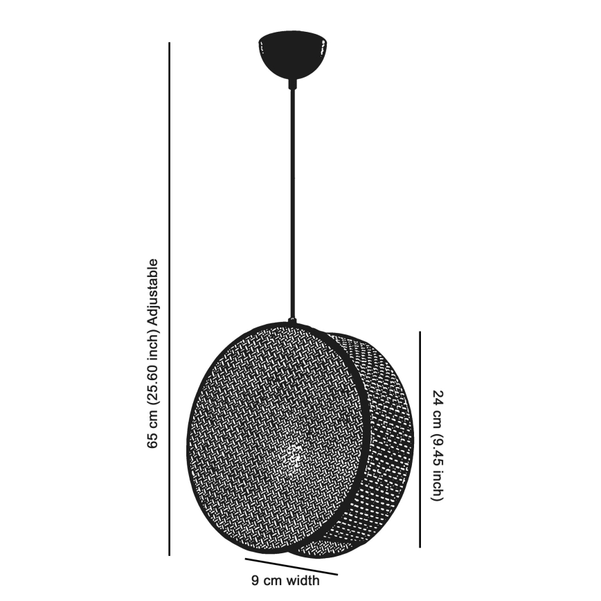 Hängeleuchte an Kabel DRUM 1xE27/60W/230V braun