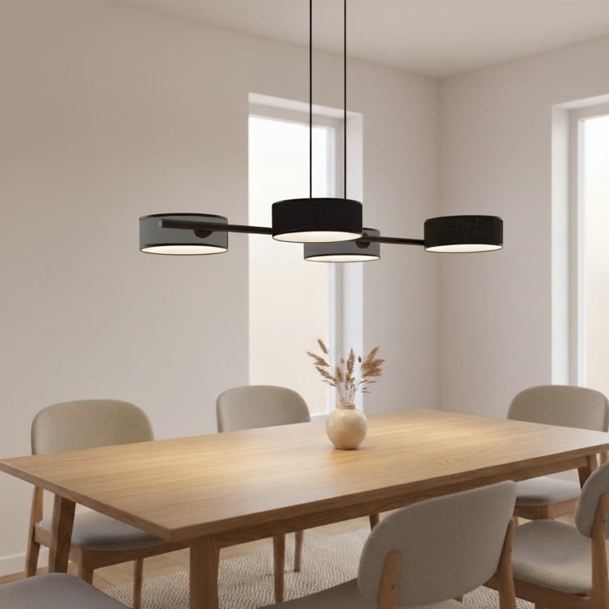 Hängeleuchte an Kabel DRUMZ 4xE14/10W/230V schwarz/grau