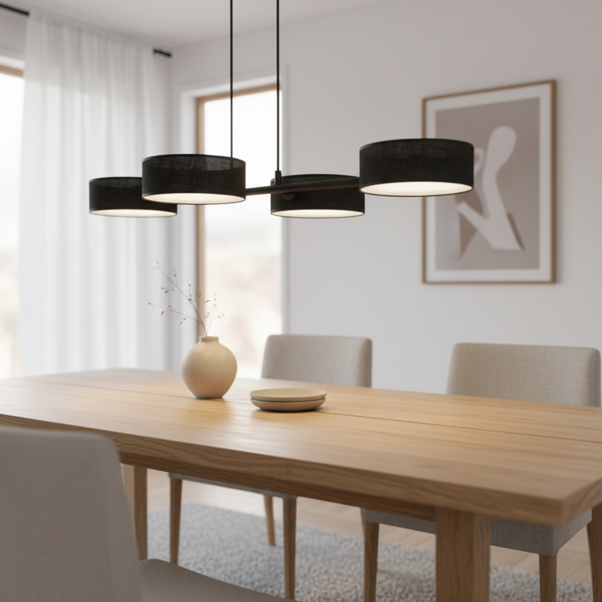 Hängeleuchte an Kabel DRUMZ 4xE14/10W/230V schwarz