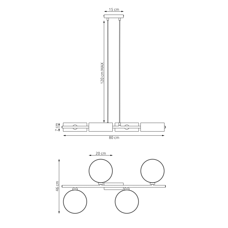 Hängeleuchte an Kabel DRUMZ 4xE14/10W/230V schwarz