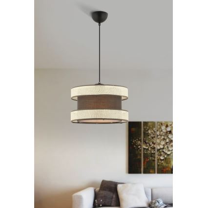 Hängeleuchte an Kabel HALO 1xE27/60W/230V braun/cremefarben