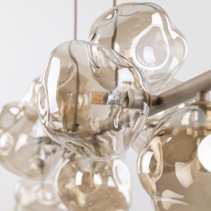 Hängeleuchte an Kabel LAVA 9xG9/8W/230V Beige/rauchbeige