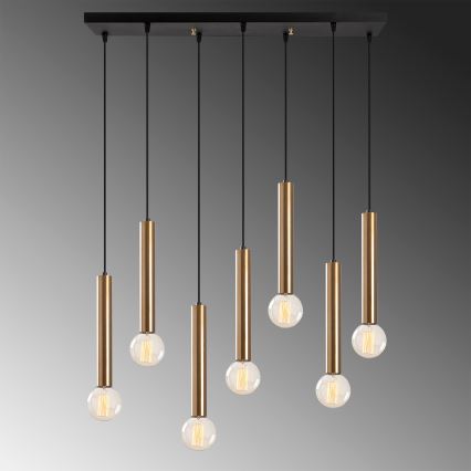 Hängeleuchte an Kabel TEMPO 7xE27/40W/230V goldfarben