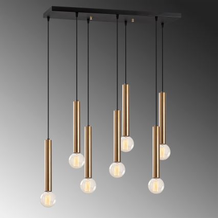 Hängeleuchte an Kabel TEMPO 7xE27/40W/230V goldfarben