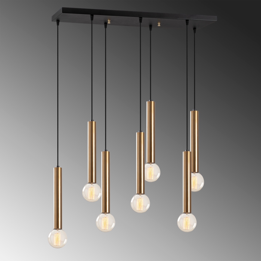 Hängeleuchte an Kabel TEMPO 7xE27/40W/230V goldfarben