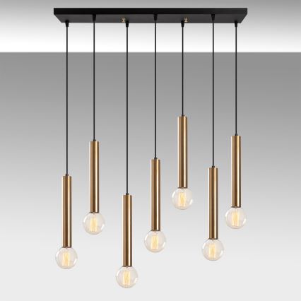 Hängeleuchte an Kabel TEMPO 7xE27/40W/230V goldfarben