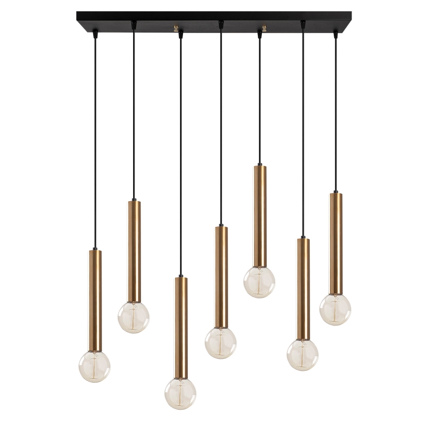 Hängeleuchte an Kabel TEMPO 7xE27/40W/230V goldfarben