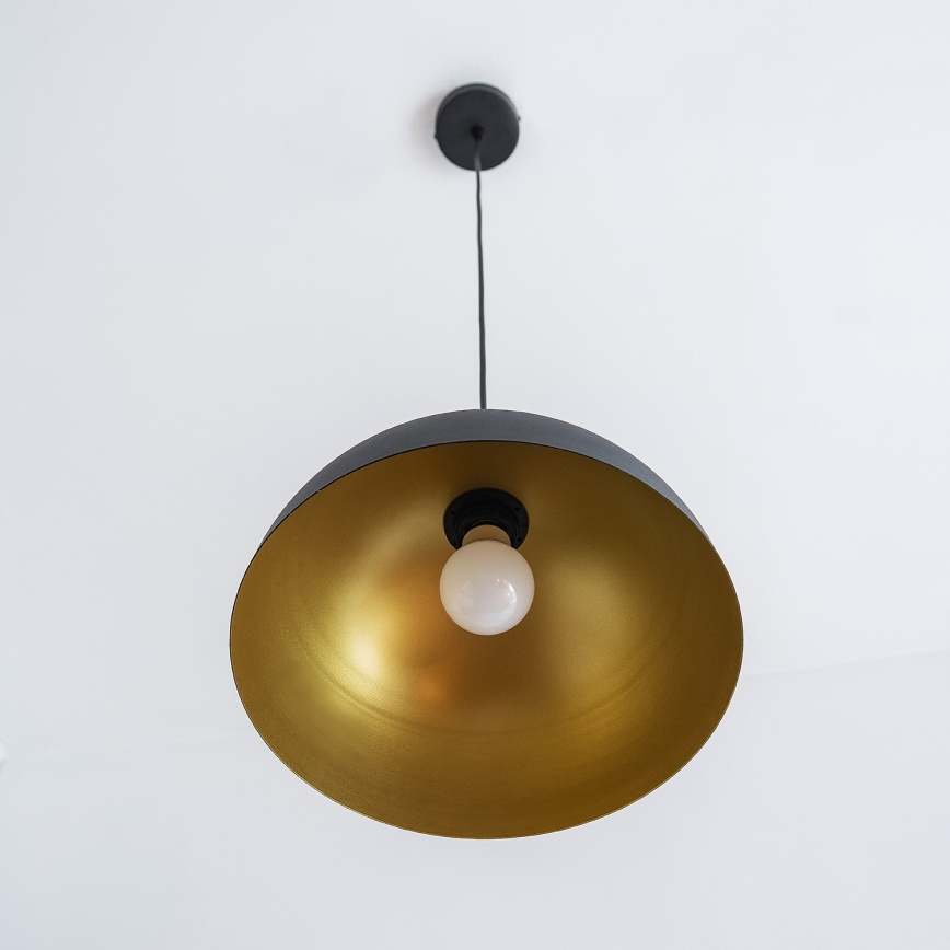 Hängeleuchte an Kabel VESPER 1xE27/15W/230V Ø 30 cm schwarz/gold