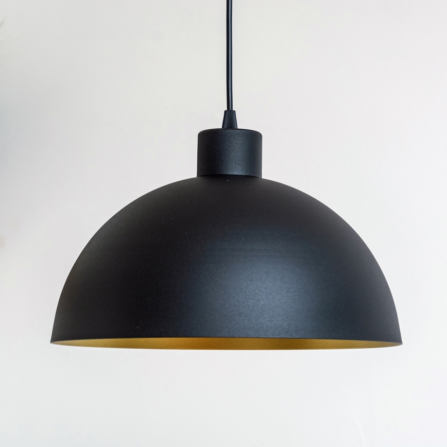Hängeleuchte an Kabel VESPER 1xE27/15W/230V Ø 30 cm schwarz/gold