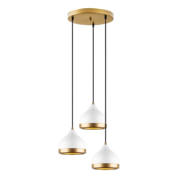 Hängeleuchte an Kabel YILDO 3xE27/40W/230V weiß/gold