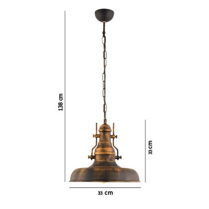 Hängeleuchte an Kette 1xE27/40W/230V bronzen