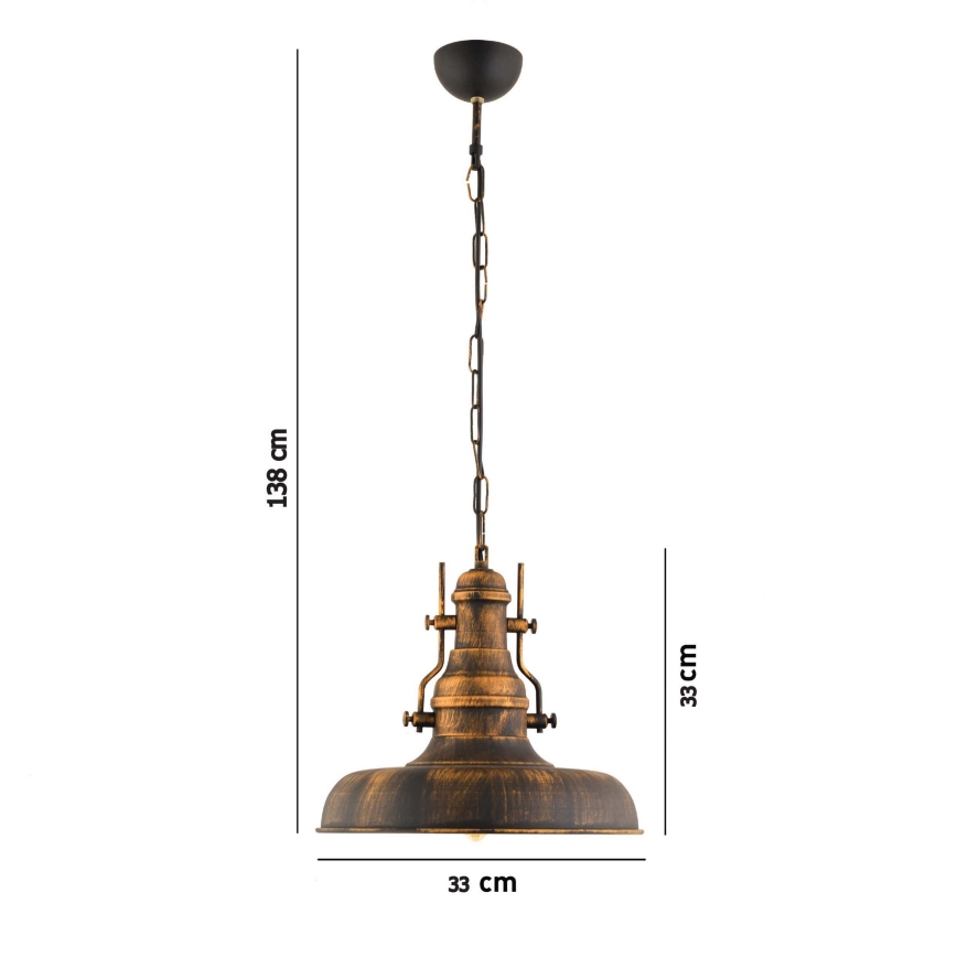 Hängeleuchte an Kette 1xE27/40W/230V bronzen