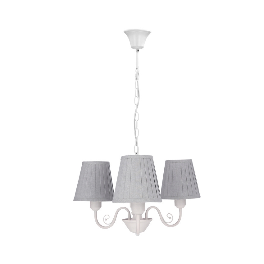 Hängeleuchte an Kette FIREZ 3xE27/40W/230V weiß/grau