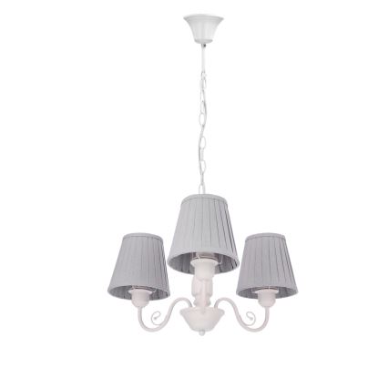 Hängeleuchte an Kette FIREZ 3xE27/40W/230V weiß/grau
