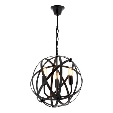 Hängeleuchte an Kette IRONBALL 3xE27/40W/230V schwarz