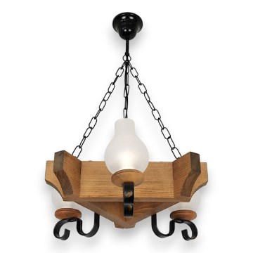 Hängeleuchte an Kette QUEEN 3xE14/40W/230V Buche