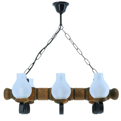 Hängeleuchte an Kette RUSTIC 6xE14/40W/230V Buche