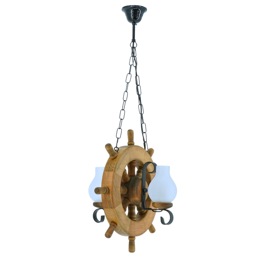Hängeleuchte an Kette TIMONA 2xE14/40W/230V Buche
