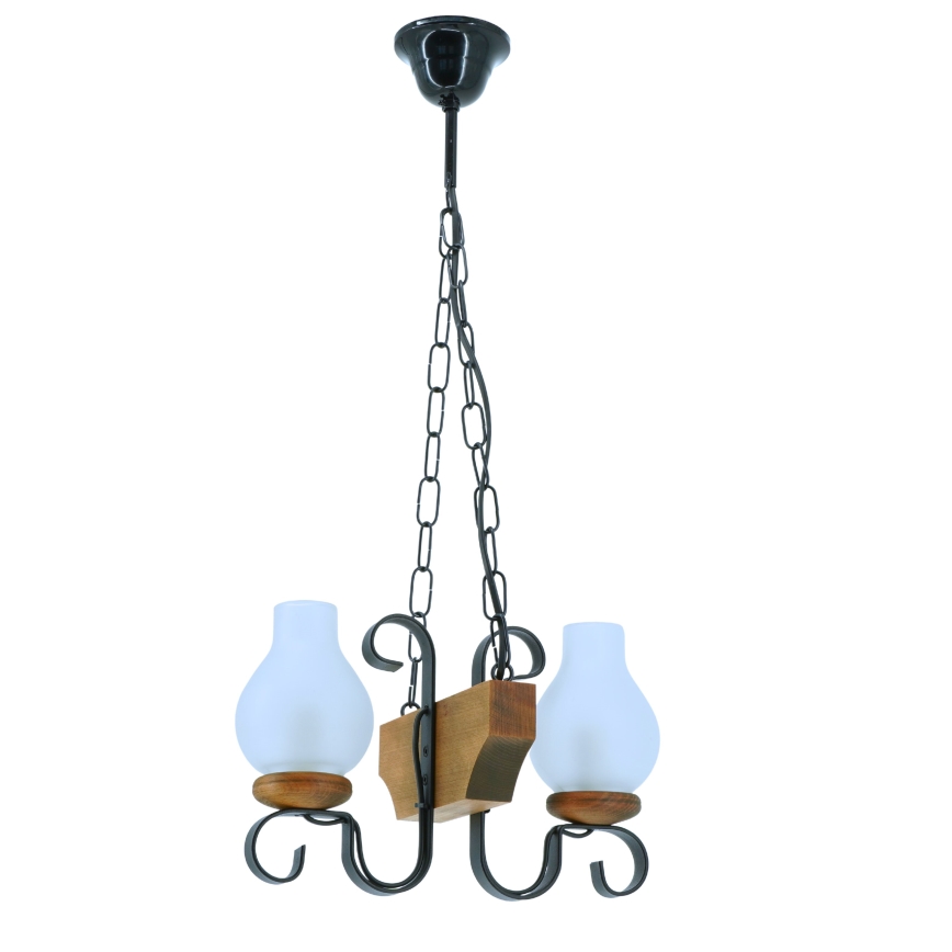 Hängeleuchte an Kette VELA 2xE14/40W/230V Buche