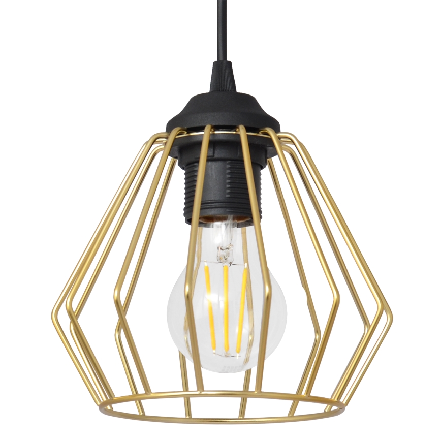 Hängeleuchte an Schnur AGAT 1xE27/15W/230V golden/schwarz