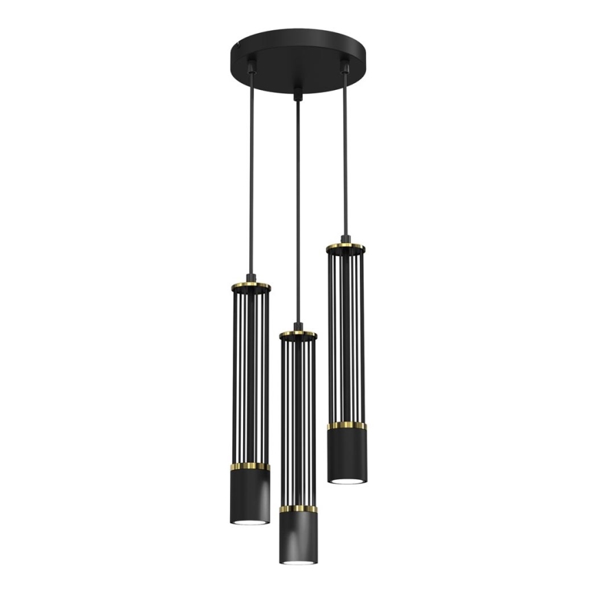 Hängeleuchte an Schnur ESTILO 3xGU10/40W/230V schwarz