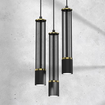 Hängeleuchte an Schnur ESTILO 3xGU10/40W/230V schwarz