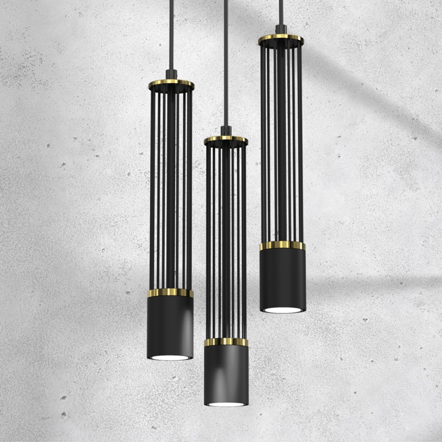 Hängeleuchte an Schnur ESTILO 3xGU10/40W/230V schwarz