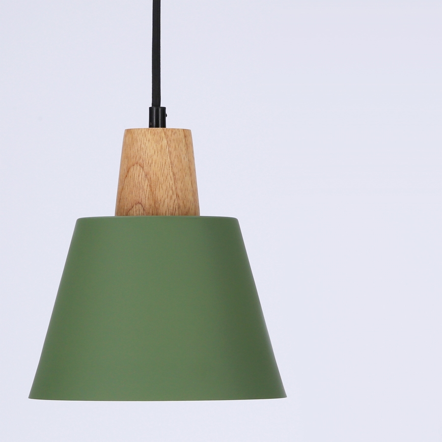 Hängeleuchte an Schnur FARO 1xE27/40W/230V grün/Buche